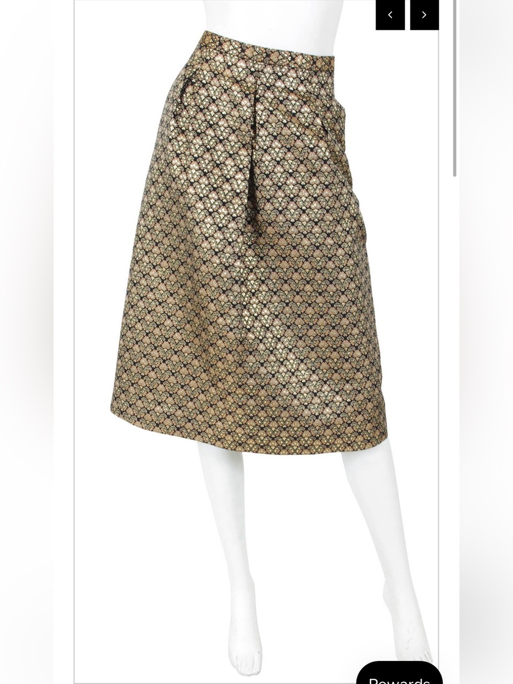 1960s Floral Metallic Brocade Skirt - Picture 8 of 9